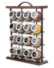 Spice Rack Orii 16 frascos de madeira de acácia e fio de metal com especiarias