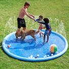 Splash Pad Sprinkler Sloosh antiderrapante de 10 pés para crianças, azul Splash Pad Sprinkler Sloosh antiderrapante de 10 pés para crianças, azul
