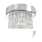 Spot Cristal Plafon Sobrepor Prateado Brilhoso Bet45 + Led