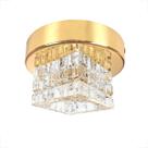 Spot Cristal Sobrepor Plafon Dourado Base Metal Sala Bet44