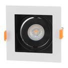 Spot de Embutir Conecta MR11 Mini Dicroica Quadrado Recuado Preto e Branco DL146MDWB Bella