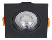 Spot De Embutir Quadrado Preto Led 5w Luz Branca Bivolt