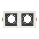 Spot De Embutir Quadrado Recuado Duplo Ar70 Direcionável Branco Com Preto