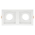 Spot De Embutir Quadrado Recuado Duplo Mr16 Direcionável Branco Spot De Embutir Quadrado Recuado Duplo Mr16 Direcionável Branco