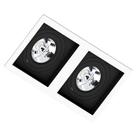 Spot Duplo Embutir Quadrado Recuado Branco Fundo Preto Ar111 Gu10 Spot Duplo Embutir Quadrado Recuado Branco Fundo Preto Ar111 Gu10