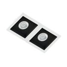 Spot Duplo Embutir Quadrado Recuado Branco Fundo Preto Dicróica Gu10 Mr16 Spot Duplo Embutir Quadrado Recuado Branco Fundo Preto Dicróica Gu10 Mr16