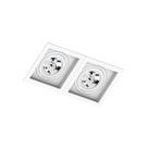 Spot Duplo Embutir Quadrado Recuado Branco Para Ar70 Gu10