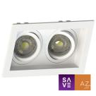 Spot Duplo Embutir Quadrado Recuado Dicroica Mr16 Branco