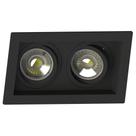 Spot Duplo Embutir Quadrado Recuado Dicroica Mr16 Preto Spot Duplo Embutir Quadrado Recuado Dicroica Mr16 Preto