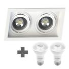 Spot Duplo Embutir Quadrado Recuado Par20 Branco + Led 4,8w Save Energy 4000k Spot Duplo Embutir Quadrado Recuado Par20 Branco + Led 4,8w Save Energy 4000k