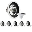 Spot emb red ar111 borda br recuo pt gu10 + lampada ar111 12w 24 765lm 4000k gu10 85240v