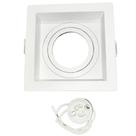 Spot Embutir Embutido de Teto MR16 Quadrado Recuado Branco