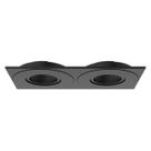 Spot Embutir Face Plana Duplo Gu10 Interlight Il0189 Preto