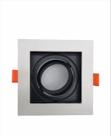 Spot Embutir Mr16 gu10 Recuado Quadrado Branco com preto