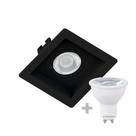 Spot Embutir Mr16 Quadrado Recuado Preto + Lâmpada Dicroica 4,8w 4000k Spot Embutir Mr16 Quadrado Recuado Preto + Lâmpada Dicroica 4,8w 4000k