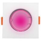 Spot Embutir Quadrado Branco Incluso Lâmp Led Rosa 4W Bivolt