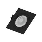 Spot Embutir Quadrado Preto ABS Plano P/ 1xMR16 Dicroica