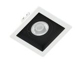 Spot Embutir Quadrado Preto ABS Recuado Branco P/ 1xPar20