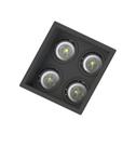 Spot Embutir Quadrado Preto ABS Recuado P/ 4xMR11