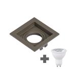 Spot Embutir Quadrado Recuado Dicroica Mr16 Chumbo + Led 4,8w Spot Embutir Quadrado Recuado Dicroica Mr16 Chumbo + Led 4,8w