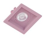 Spot Embutir Quadrado Rosa ABS Recuado P/ 1xMR16 Dicroica