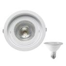 Spot Embutir Redondo Recuo PAR30 + 1 Lâmpada LED 10W 3000K E27