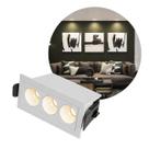 Spot Embutir Triplo LED 6W Luz Amarela Difusa Downlight Powerus IRC90 Nordecor 6730 ST2991