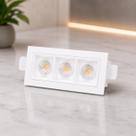 Spot LED 6w Triplo Embutir Pontual Minimalista Teto Gesso Sanca Projeto Iluminação 3x2w IRC80 500Lm Luz Aconchegante Branco Quente 3000k Bivolt Casa Spot LED 6w Triplo Embutir Pontual Minimalista Teto Gesso Sanca Projeto Iluminação 3x2w IRC80 500Lm Luz Aconchegante Branco Quente 3000k Bivolt Casa