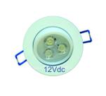Spot Led de Embutir 3W 12V Redondo para Emergência