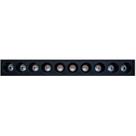 Spot led downlight sobrepor 20w 10 leds 3000k branco quente preto embuled