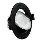Spot LED Embutir 5W 3000K Redondo Preto Bivolt Foxlux