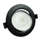 Spot LED Embutir 7W 3000K Redondo Preto Bivolt Foxlux