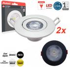 Spot Led Embutir Kit com 2 Direcionável Redondo Quente Frio