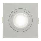 Spot Led Embutir Quadrado Cinza 10Cm Incluso Lâmp B. Frio 4W