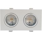 SPOT LED QUADRADO DUPLO DIRECIONAVEL EMBUTIR 10W 4000k CORPO BRANCO GALAXY