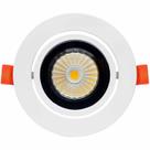 SPOT LED REDONDO DIRECIONAVEL EMBUTIR 10W 6000k ALUMINIO BRANCO EMBULED