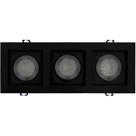 Spot led triplo direcionavel recuado embutir preto 15w branco quente 3000k ctb Spot led triplo direcionavel recuado embutir preto 15w branco quente 3000k ctb