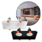 Spot Luminária de Teto Retangular Embutir Loyo p/ LED 2xPAR20 Nordecor ST3235 - Branco Spot Luminária de Teto Retangular Embutir Loyo p/ LED 2xPAR20 Nordecor ST3235 - Branco