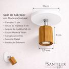 Spot Madeira Maciça Teto, Parede e Cabaceira de Cama Leitura Foco de Luz (ARTICULADO)