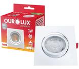 Spot Mini Quadrado Embutir Super Led 3W Frio Bivolt