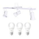Spot no trilho 3xe27 branco + kit 3 lampadas led 7w avant Spot no trilho 3xe27 branco + kit 3 lampadas led 7w avant