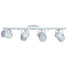 Spot No Trilho Para 04 Lâmpadas - Ideal para Sala, Quarto, Cozinha, Banheiro, Parede - Bivolt 110v-220v - Branco