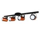 Spot No Trilho Para 04 Lâmpadas - Ideal para Sala, Quarto, Cozinha, Banheiro, Parede - Bivolt 110v-220v - Preto com Cobre