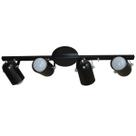 Spot No Trilho Para 04 Lâmpadas - Ideal para Sala, Quarto, Cozinha, Banheiro, Parede - Bivolt 110v-220v - Preto