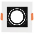 Spot Para Lampada Dicroica Black+Decker Decor Quadrado Mr16 Branco Com Preto - Bds3-0007