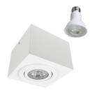 Spot Plafon Box 1 Foco Alumínio Sobrepor + LED PAR20 7W Br. Quente ST3236-Branco