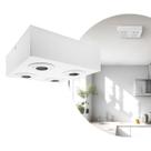 Spot Plafon Box Sobrepor Mr16 Quadruplo Direcionável Branco