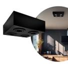 Spot Plafon Box Sobrepor Mr16 Quadruplo Direcionável Preto