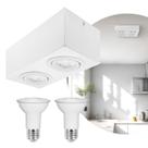 Spot Plafon Sobrepor Box Par20 Duplo Direcionável + Led 4,8w