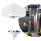 Spot Plafon Sobrepor Box Quadrado AR111 Direcionável Branco + Led 12w